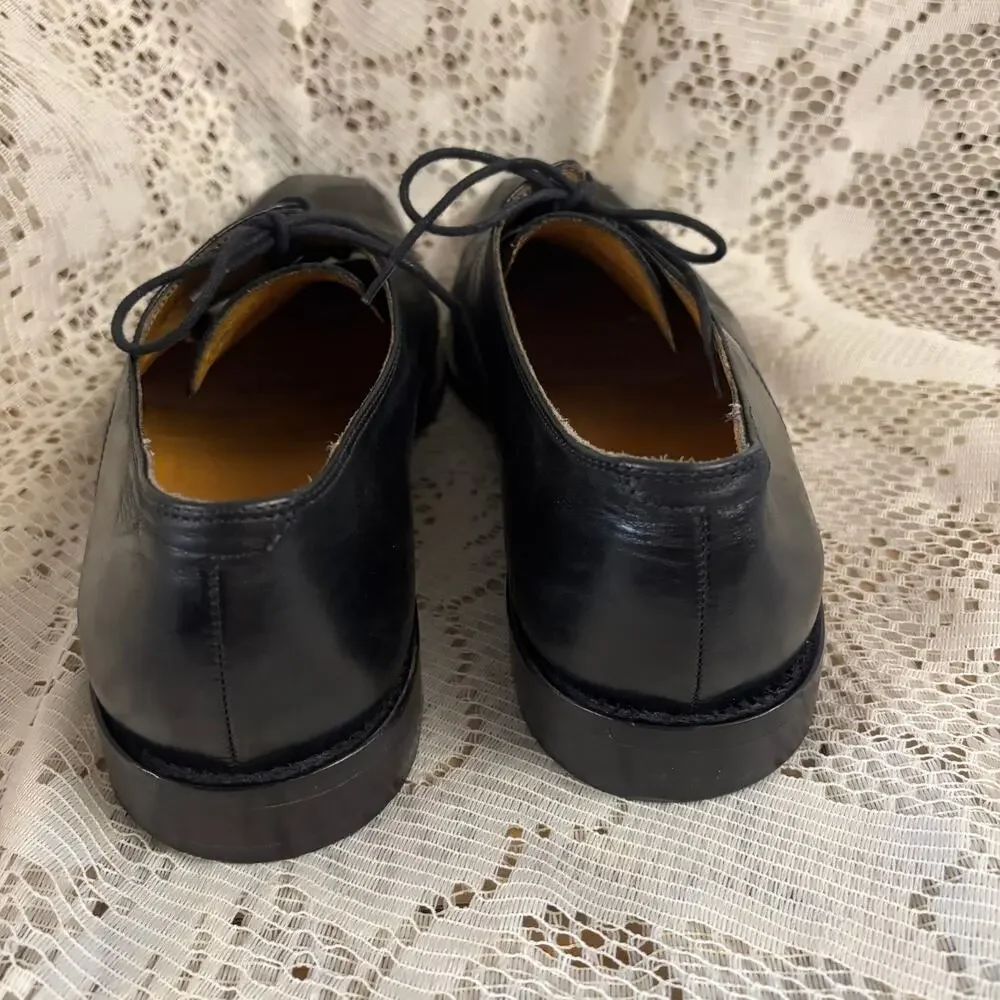 Windport Men's Size 45 (12) Black Apron Toe Derby Shoes